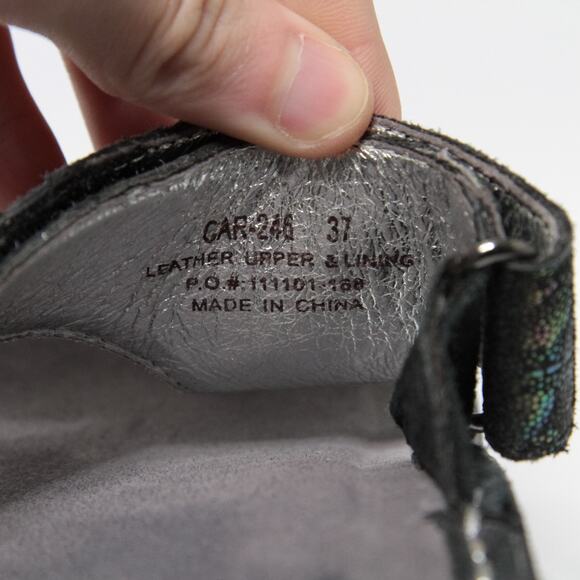 Alegria Carina Rainbow Irridescent Leather Thong Slip On Sandals Sz 37 US 7-7.5 - Picture 8 of 10